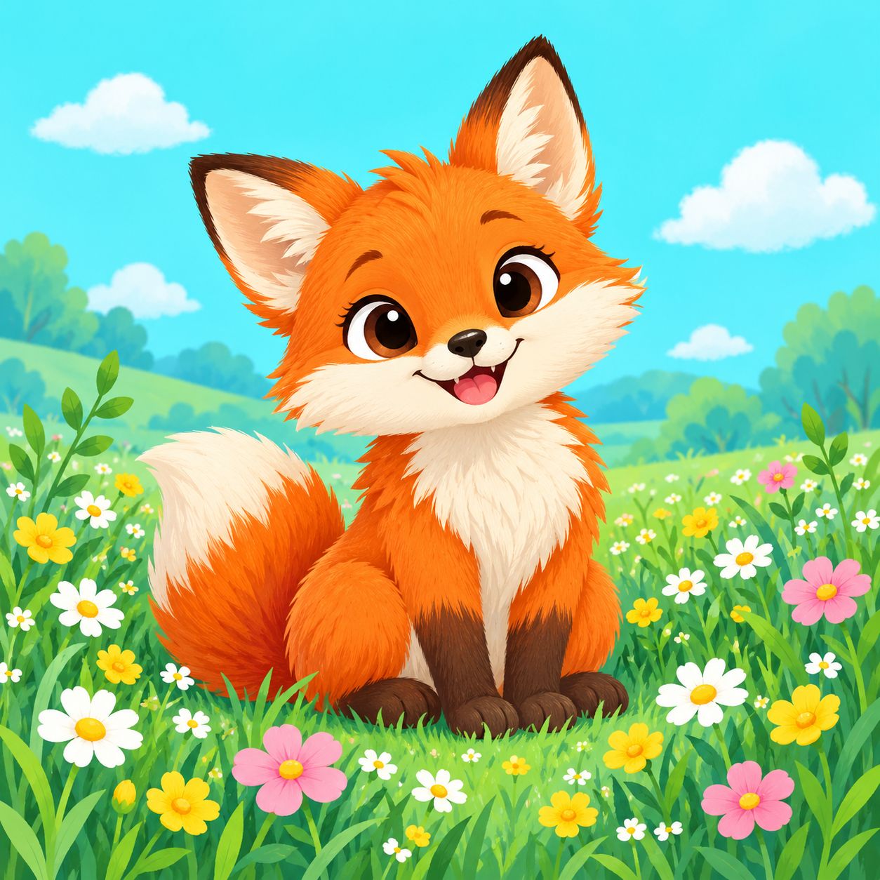 Sample fox illustration used for the badge test
